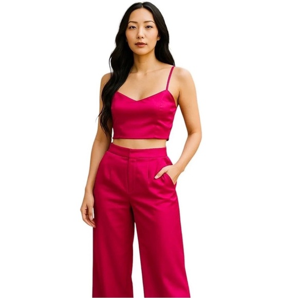 House of Harlow 1960 Pants - House of Harlow 1960 Hot Pink Wide Leg Pants